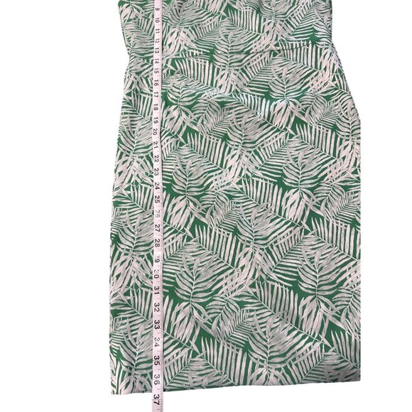 Charlollette Kellogg Green & White Tropical Print Sleeveless Dress Size 6 - Picture 6 of 7